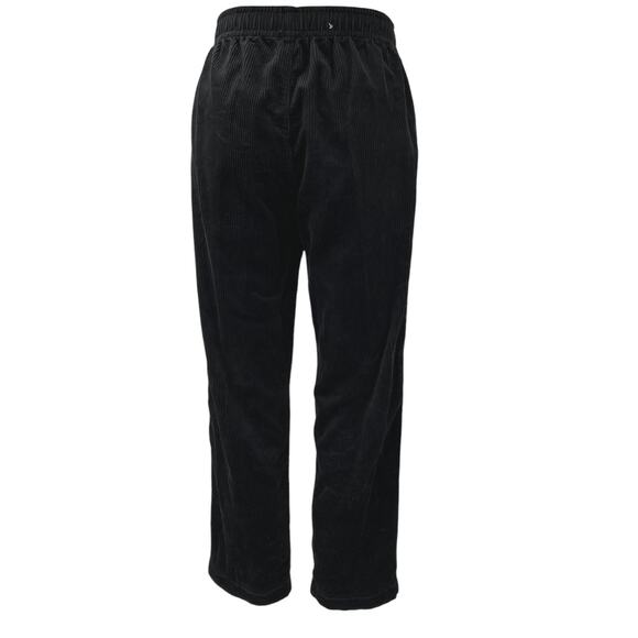 Uniqlo Black Corduroy Elastic Waist Pull On Straight Crop Ankle Trouser Pants XS - Picture 3 of 5